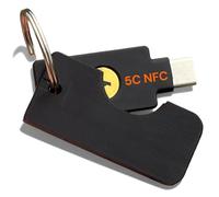 Protective Flip Case Compatible with YubiKey 5C NFC - Keychain Holder - Durable Cover with Secure Keyring (Black)