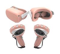 Protective For Case With Front Face Cover Eye Pad Protector For Touch Controller Grip Cover Set For Quest2 Sweatproof Silicone Case Face Pad Anti Slip Anti-Throw Handle Protective Cover