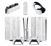 Protective For PS5 Console Disc Edition & Digital Edition Sticker Vinyl Decal Cover For Ps5 Controller & Charging Station & Headset & Media Remote 35572 Bubble-Free Residue-Free(Disc Version)