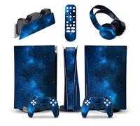 Protective For PS5 Console Disc Edition & Digital Edition Sticker Vinyl Decal Cover For Ps5 Controller & Charging Station & Headset & Media Remote 39451 Bubble-Free Residue-Free(Disc Version)