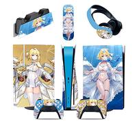 Protective For PS5 Console Disc Edition & Digital Sticker Vinyl Decal Cover For Ps5 Controller & Charging Station & Headset & Media Remote 30816 Bubble-Free Residue-Free(Digital Edition)