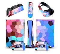 Protective For PS5 Console Disc Edition & Digital Sticker Vinyl Decal Cover For Ps5 Controller & Charging Station & Headset & Media Remote 70245 Bubble-Free Residue-Free(Digital Edition)