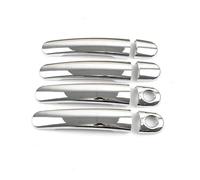 Protective Frame Car Exterior Door Handle Covers Trim for Skoda for 2001 2002 2003-2007 Protective Film Stickers Trim Decorative Strip(Silver 1)
