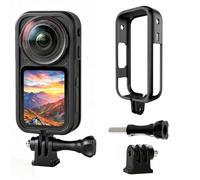 Protective Frame Case for Insta360 X6, Camera Cage Bezel with Mount Adapter & Screw Sturdy Plastic Housing Shell Cover Protector for Insta 360 X6 Action Camera