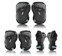 Protective Gear Set for Adult Youth, Knee Pads Elbow Pads Wrist Guards 6 in 1 for Skateboard, Rollerblade, Roller Skate, Bike, Scooter, Inline Skate, Bicycle, BMX (Blue, L)