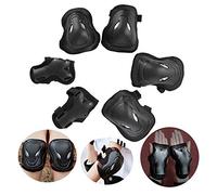 Protective Gear Set Set 6 in 1 Protective Knee Elbow Pads Wrist Guards Cushioned Skateboard Pad for Adults Teens Kids Skating Cycling Skateboard Scooter Rollerblading Roller Skating