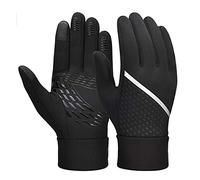 Protective Gloves Comfortable Windproof Full Finger Glove Soft Knitted Riding Gloves Stretchy Blend Thermal Touch Screen Glove Short Anti Vibration Mittens for Winter Outdoor Sports