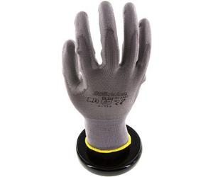 Protective Gloves Fine Knit PU Coating Grey Size 6 [10 Pieces]