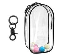 Protective Hard Acrylic Bag for Doll, Thick Transparent PVC Doll Case with Keychain, Dustproof Display Storage Box Black