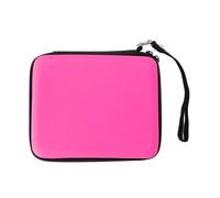Protective Hard Shell Travel Carrying Case for 2DS with 8 Game Card Holders, Shockproof Dust Proof, Soft Interior, Portable Strap, Lightweight Design, Inner Mesh Pocket (Pink)