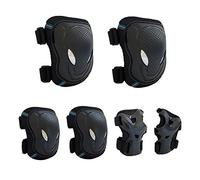 Protective Knee Pads Set 6 Pack Protective Gear Set with Knee Wrist Elbow Safety Pad kit for Kid Children Teenager Skating, Cycling, Skateboard, Rollerblading, Scooter, BMX (Black)