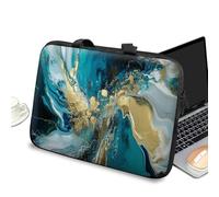 Protective Laptop Case Sleeve 13 inch with Handle and Zipper, Tablet Carrying Case Laptop Cover Briefcase Portable Tote Bag for Men Women, Abstract Teal Marble
