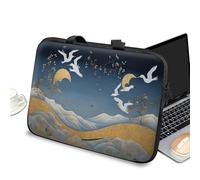 Protective Laptop Case Sleeve 13 inch with Handle and Zipper, Tablet Carrying Case Laptop Cover Briefcase Portable Tote Bag for Men Women, Crane Golden Cloud