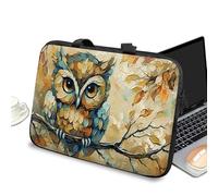 Protective Laptop Case Sleeve 13 inch with Handle and Zipper, Tablet Carrying Case Laptop Cover Briefcase Portable Tote Bag for Men Women, Art Owl