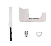 Protective Leather Case for FUJIFILM X-M5 - Premium PUAC+Nylon, Anti-Scratch & Full Access, Strap/Wrist Strap Options for Camera X-M5 Accessories (White + Wrist Strap)