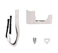 Protective Leather Case for FUJIFILM X-M5 - Premium PUAC+Nylon, Anti-Scratch & Full Access, Strap/Wrist Strap Options for Camera X-M5 Accessories (White + Shoulder Strap)