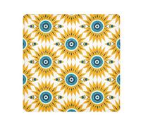 Protective Make up Pouchs Cloth Cute Yellow Sunflowers Turquoise Evil Eyes Travel Toiletry Organizer Wrap Camera Lens Cloth Wrapper For Organization 21.7 X 21.7, cute yellow sunflowers turquoise evil
