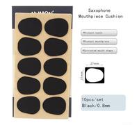Protective Mouthpiece For Pads 10 Pcs for Saxophone and Clarinet, Silicone Design for Comfortable Playing (Black Sax 0.8mm)