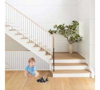 Protective Net Stairs 80 x 480 cm Tear-Resistant, High Transparency, Mesh Rail Guard, Safety Netting, Mesh Protective Net Stairs with More Ropes Ties, for Baby Proofing, White