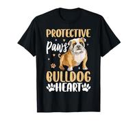 Protective Paws Bulldog Heart Loyal Owner Pride T-Shirt