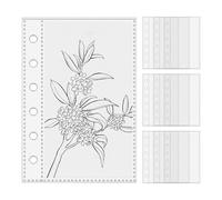 Protective Sheets for Classroom, 10 Pieces A7 Size Transparent Ring Binder Refills, Transparent Document Covers for Administrative Office Project Manager Educators Teachers Artists