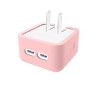 Protective Silicone Case for Apple 35W Dual USB-C Power Adapter, Shockproof Dust Proof Cover with Full Body Protection Power Adapter Accessories (Pink)