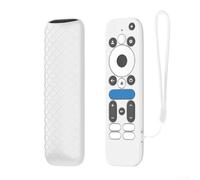 Protective Silicone Cover for GoogleTV Box 4K Pro Remote Control Designed for Shock Absorption and Easy Removal (White)