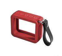 Protective Silicone Cover for JBL For GO 2 Speakers with Portable PU Strap, Designed for Travel and Everyday Use to Guard Against Scratches and Bumps (Red)