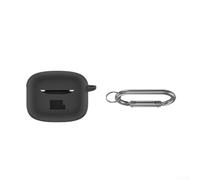 Protective Silicone Cover for JBL Tune Buds 2 Earbuds Soft Case Dust Proof Shell with Carabiner Clip(Black)