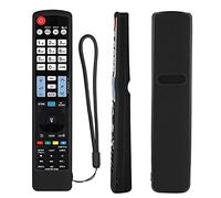 Protective Silicone Remote Case for LG AGF76692608 AKB73615303 AKB73756567 Smart TV Remote Controller, Shockproof, Washable, Skin-Friendly, Anti-Lost Remote Cover with Loop (Black)
