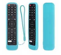 Protective Silicone Remote Cover for Hisense TV Remote Control EN2X27HS EN2BI27H EN2BO27H Remote Case Shockproof, Skin-Friendly, Washable, Anti-Lost with Lanyard (Glow in The Dark, Blue)