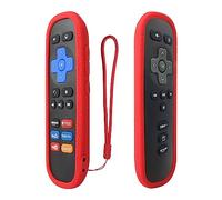 Protective Silicone Remote Cover for Roku Box/Now TV Box Remote Control, Basketball Texture Remote Case Washable, Shockproof, Anti-Lost with Strap - Red (Please See Figure 2 Before Placing an Order)