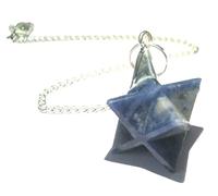 Protective Sodalite Merkaba Star DOWSING Pendulum Crystal Healing Reiki FENG Shui Positive Energy Gemstone