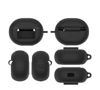 Protective Soft Silicone Skin Case Cover For TOZO NC20 Pro/NC20 Headphone Case Shock-Absorbing Protective Cover with Keychain (Black)