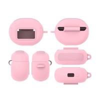 Protective Soft Silicone Skin Case Cover For TOZO NC20 Pro/NC20 Headphone Case Shock-Absorbing Protective Cover with Keychain (Pink)