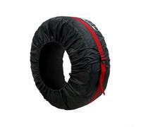 Protective spare tire cover made of waterproof Oxford cloth, features adjustable buckle, side storage bag for tools, and handle for portability (210D-3XL)