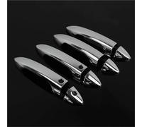 Protective Sticker Carbon Fiber Chrome Car Side Door Handle Cover Sticker Styling Accessories for Accord 9th 2013 2014 2015 2016 2017(Silver 2 Buttons)