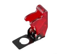 Protective Toggle Switch Cover with LED Illumination and Missile Flick Airplane Design for 12V Automotive Dashboard SPST Switch (Clear-Red)