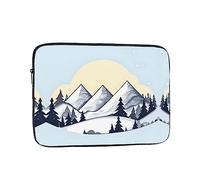 Protective White Snowy Mountains Laptop Case 12 inch with Polyester Foam Filling Layer for Business Travel, Office