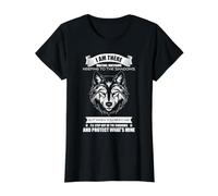 Protective Wolf Quote Waiting in the Shadows Value Graphic T-Shirt, Women, Black, M