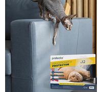 PROTECTO 12-Pack Sofa Cat Scratch Protector - 40x30cm Self Adhesive Furniture Protectors from Cats, Transparent Dog and Cat Anti Scratch Furniture Protector, Stop Cats Scratching Furniture Carpet Door