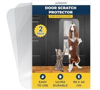 PROTECTO 2-Pack Ultra Durable Door Protector for Dogs - 90x40 cm Clear Cat Scratch Protector | Easy to Install Anti Scratch Door Guard for Dogs and Cats - Protection for Furniture, Walls and Windows