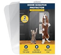 PROTECTO 2-Pack Ultra Durable Door Protector for Dogs - 90x60 cm Clear Cat Scratch Protector | Easy to Install Anti Scratch Door Guard for Dogs and Cats - Protection for Furniture, Walls and Windows