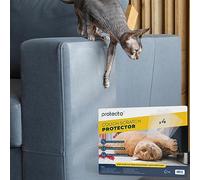 PROTECTO 4-Pack Sofa Cat Scratch Protector - 40x30cm Self Adhesive Furniture Protectors from Cats, Transparent Dog and Cat Anti Scratch Furniture Protector, Stop Cats Scratching Furniture Carpet Door