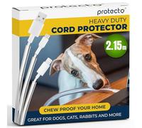 PROTECTO Wire Protector from Pets, Clear Cable Sleeve Animal Proof - 2.15m Odor-Free Cat & Dog Chew Resistant Floor Cable Cover, Plastic Cord Organiser for Power, Lightning, RCA & HDMI Cables