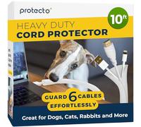 PROTECTO Wire Protector from Pets | White Cable Tidy Tube Animal Proof - 3m Odor-Free Cat & Dog Chew Resistant Floor Cable Cover | Plastic Cord Organiser for Power, Lightning, RCA & HDMI Cables