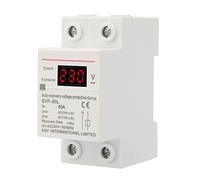 Protector, 230V 40A Automatic Recovery Overvoltage and Undervoltage Protection Device Din Rail Installation Protector Automatic Protection Function Reliable Performance Automatic switch