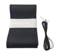 Protector 36cm/40CM Soft Steering Wheel Cover Universal Leather Braid Handle Cover With Needle And Thread Interior Car-styling Accessories Car Steering Wheel Cover(40cm black 1set)