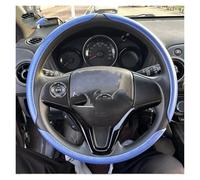 Protector 38mm Universal Round Car Steering Wheel Cover Fur Warm Carbon Fiber Leather Anti-slip Protective Case Accessories Car Steering Wheel Cover(B Blue)