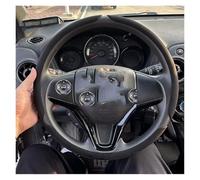 Protector 38mm Universal Round Car Steering Wheel Cover Fur Warm Carbon Fiber Leather Anti-slip Protective Case Accessories Car Steering Wheel Cover(D Black)